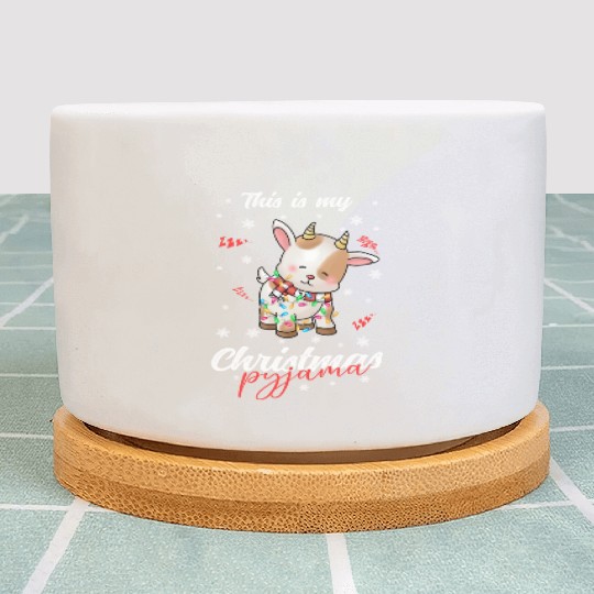 Winter Christmas Pyjama Goat Plant Pots