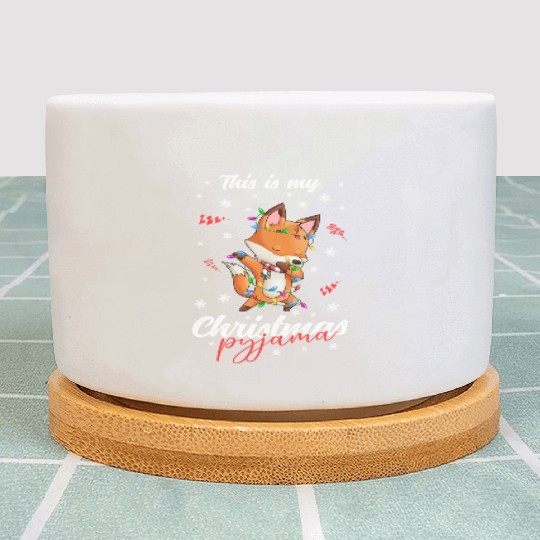 Winter Christmas Pyjama Fox Plant Pots