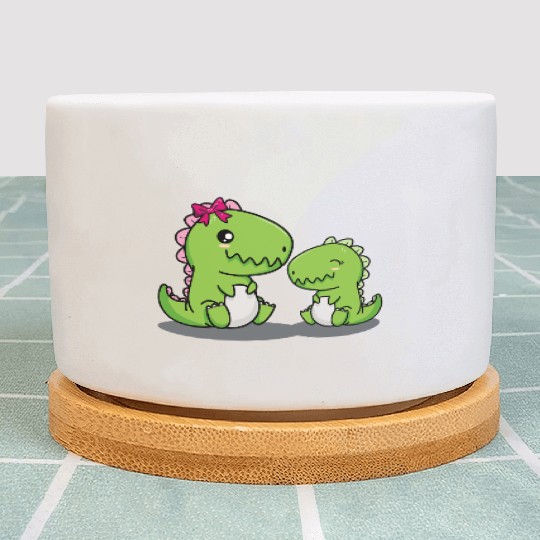 Big sister dino t-rex dinosaur sibling baby girls Plant Pots