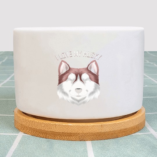 Dog Lover - I Love My Husky Plant Pots