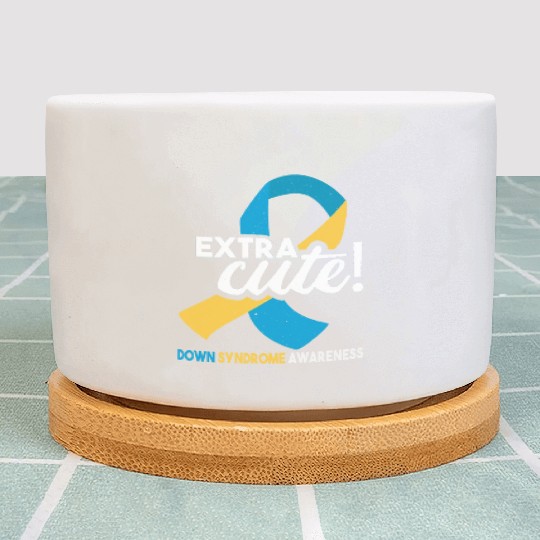 October Wear Blue Yellow Down Syndrome Awareness Plant Pots