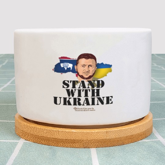 Ukraine Wyoming Flags Zelensky Plant Pots