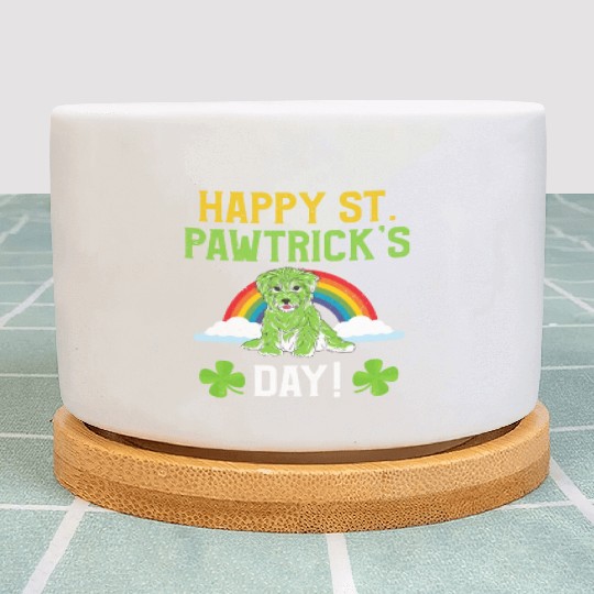 Funny St. Paddy Happy St. Pawtrick's Day Puppy Dog Plant Pots