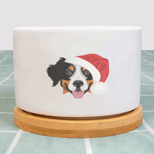 Bernese Mountain Dog Merry Christmas Plant Pots