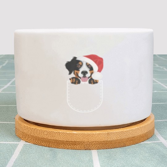 Bernese Mountain Dog Merry Christmas Plant Pots