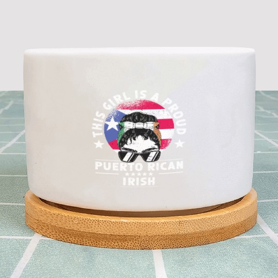Puerto Rico Flag Ireland Grown Women Girl Plant Pots