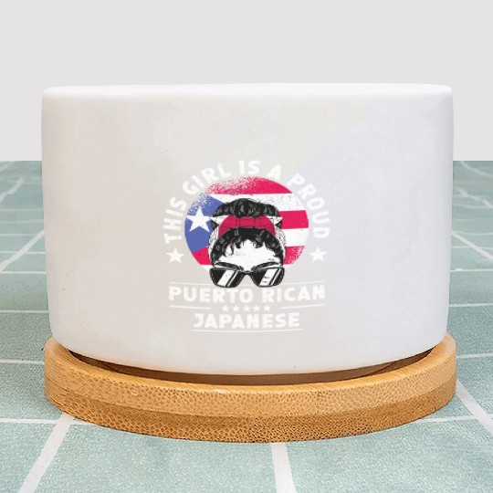 Puerto Rico Flag Japan Grown Women Girl Plant Pots