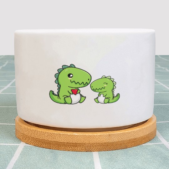 Big sister brother dino siblings boy girl heart Plant Pots