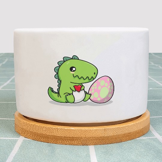 Big sister cute dino siblings boy girl heart love Plant Pots