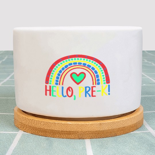 Hello Preschool Teacher First Day Funny Back To Sc Plant Pots