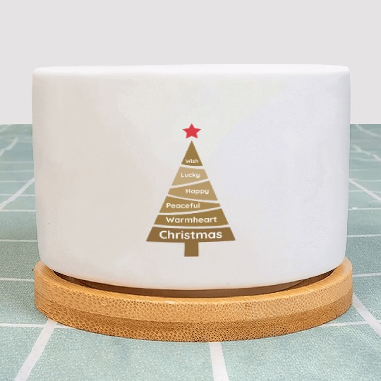 Minimalist Copper Brown Christmas Pine Plant Pots