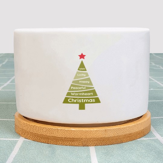 Minimalist Lime Green Christmas Pine Plant Pots