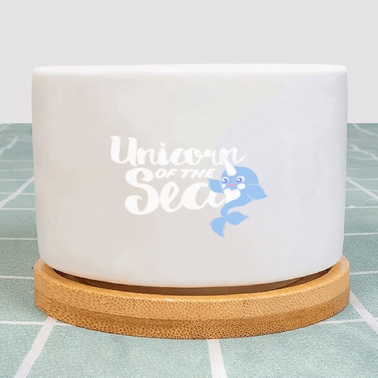 Unicorn of the sea narwhal humor Plant Pots