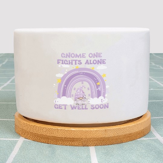 Gnome One Fights Alone Lavender | Fight The Cancer Plant Pots