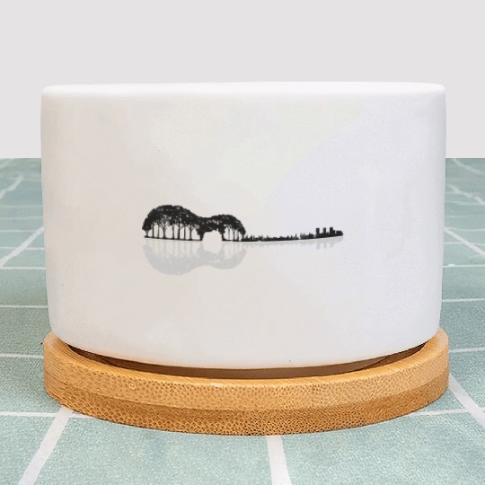 Lake with guitar reflection - rockin Plant Pots