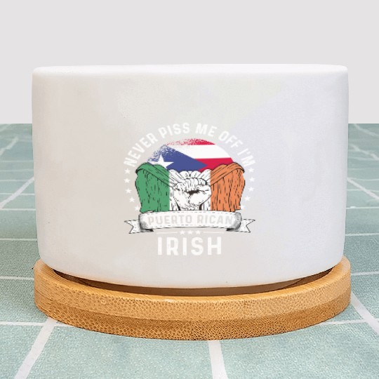 Puerto Rico Flag Ireland Grown Funny Humor Plant Pots