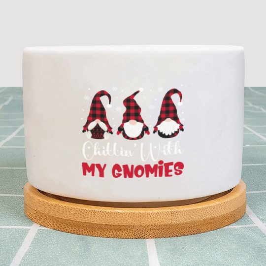 Friends Christmas Red buffalo plaid Chillin With Plant Pots