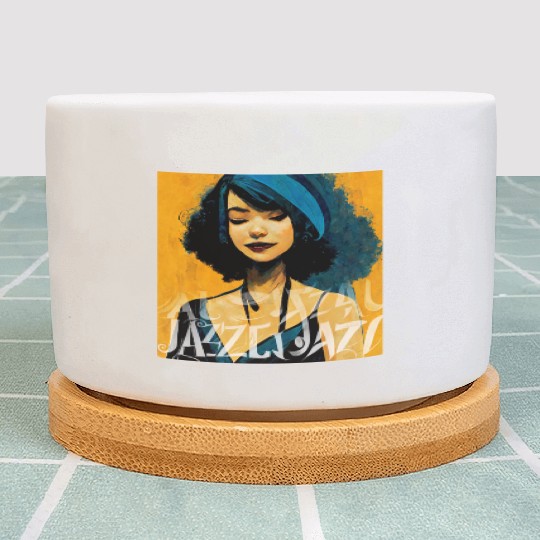 Jazz girls, jazz painting with beautiful girls Plant Pots