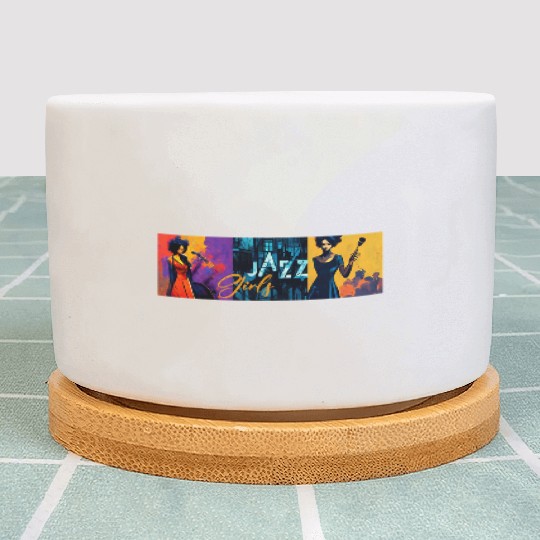 Jazz girls, jazz painting with beautiful girls, in Plant Pots