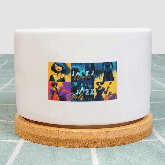 Jazz girls, jazz painting with beautiful girls, in Plant Pots