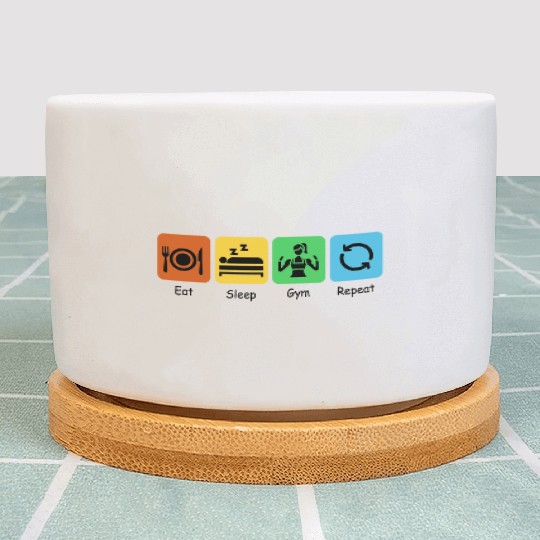 Eat, Sleep, Gym, Repeat | Workout | Womens Fitness Plant Pots