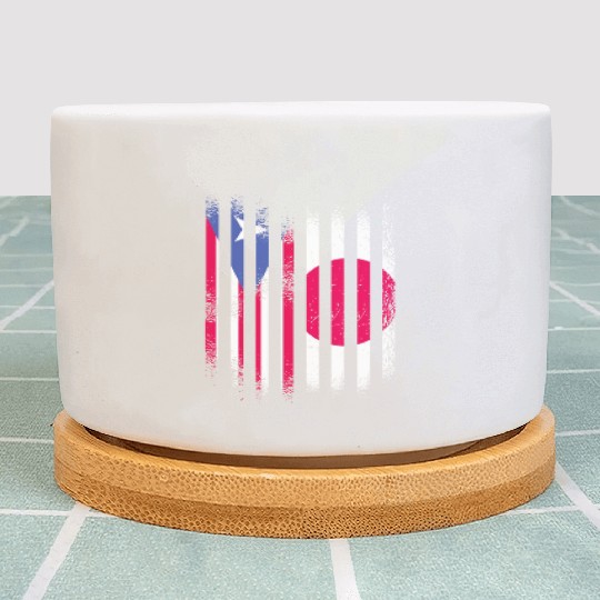 Puerto Rico Flag Japan Grown Country Flags Stripes Plant Pots