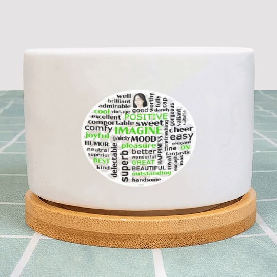 Illustration with Watchwords – Positive Words Plant Pots