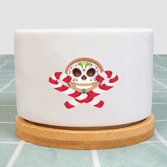 Gingerbread man Sugar Skull decor for Christmas Plant Pots