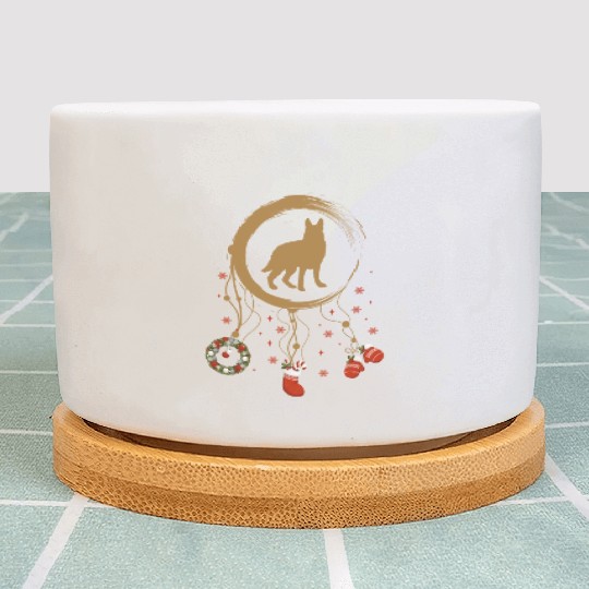 dog dreamcatcher Christmas German Shepherd Plant Pots