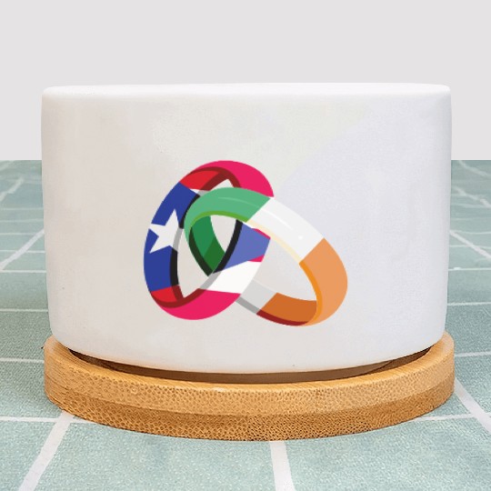 Puerto Rico Flag Ireland Ring Marriage Wedding Plant Pots