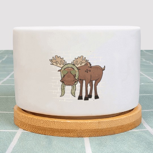 Moose Elk Sunglasses Scarf Plant Pots