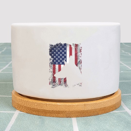 German Shepherd American Flag Usa Dog Lover Plant Pots