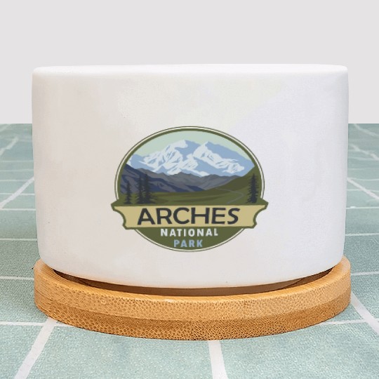 Cool Vintage Retro Arches National Park Mountain Plant Pots