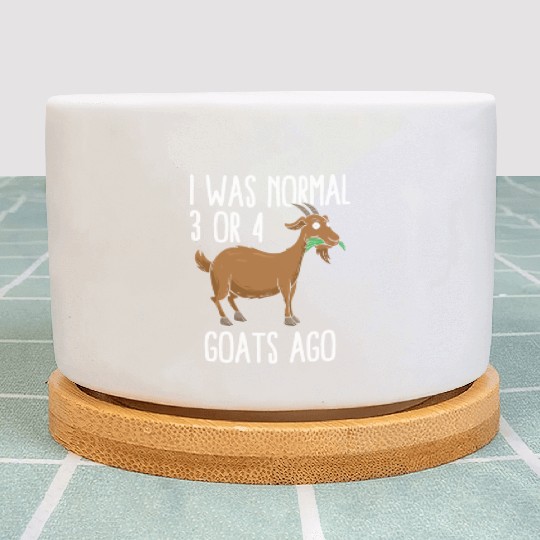 I Was Normal 3 Or 4 Goats Ago Farmer Goat Lover Plant Pots