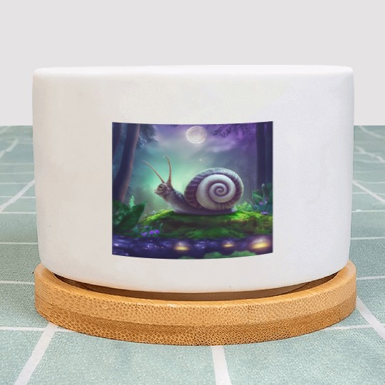 Spiral Moongazing Snail Ombre Aqua Lavender sky Plant Pots