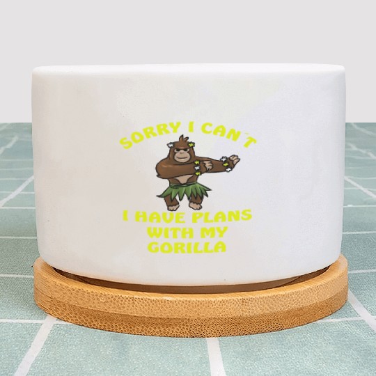 Sorry I Can't Gorilla Monkey Jungle Plant Pots