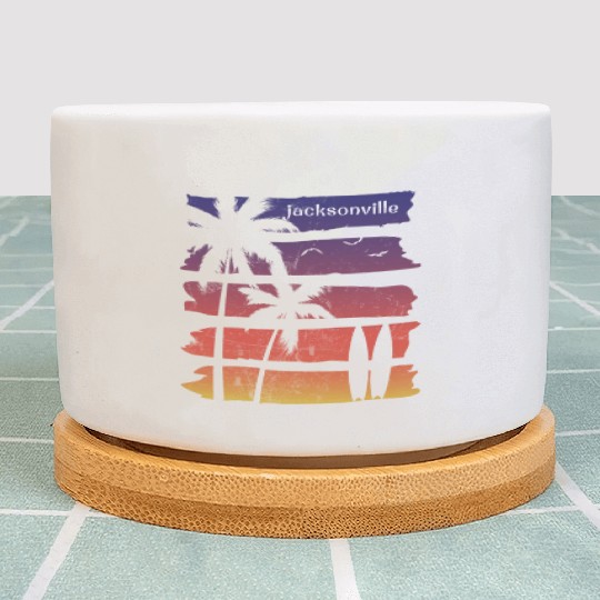 Cool Jacksonville Florida Surfing Fan Beach Palm Plant Pots