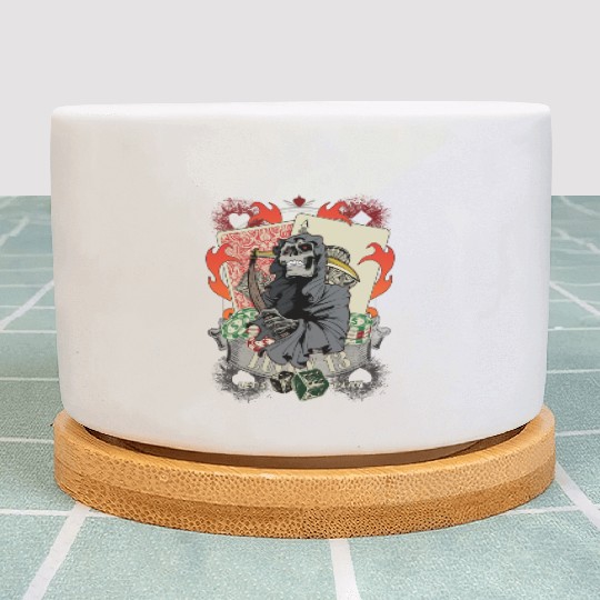 Let us play Poker Lucky 13 Skull gift Plant Pots