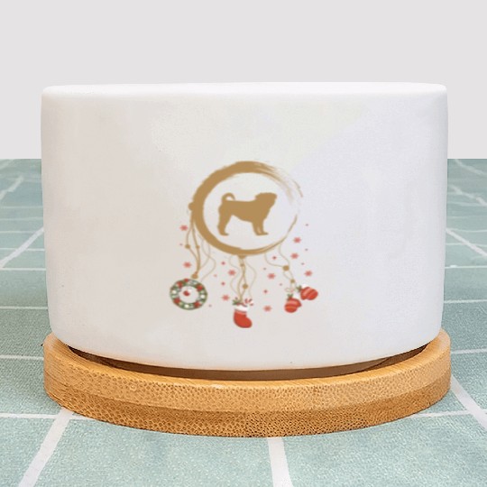 dog dreamcatcher Christmas Pug Plant Pots