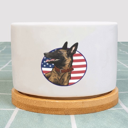Belgian Malinois Dog Lover Dog Owner US American F Plant Pots