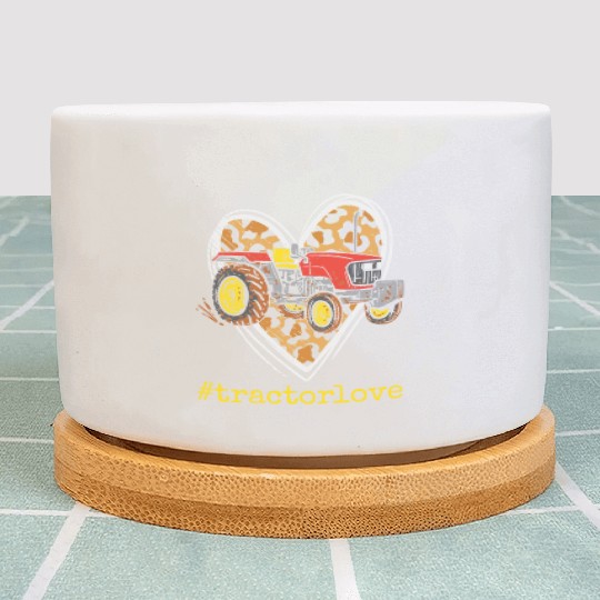 Tractor Love Harvester Driver Farmer Farm Leopard Plant Pots