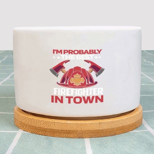 Firefighter Thin Red Line Helmet Plant Pots