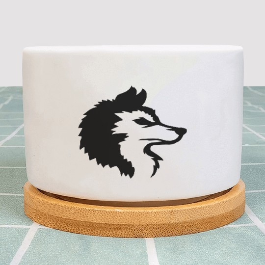 Alpha Wolf Cool Logo Plant Pots