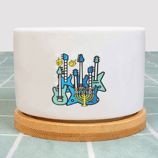Hanukkah Guitars Chanukah Jewish Rock Rocker Plant Pots