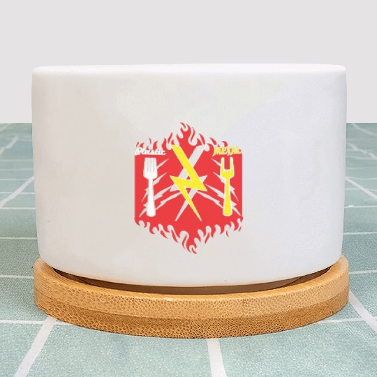 Rock Sign Fork Metal Kid Music Lover Rocker Plant Pots