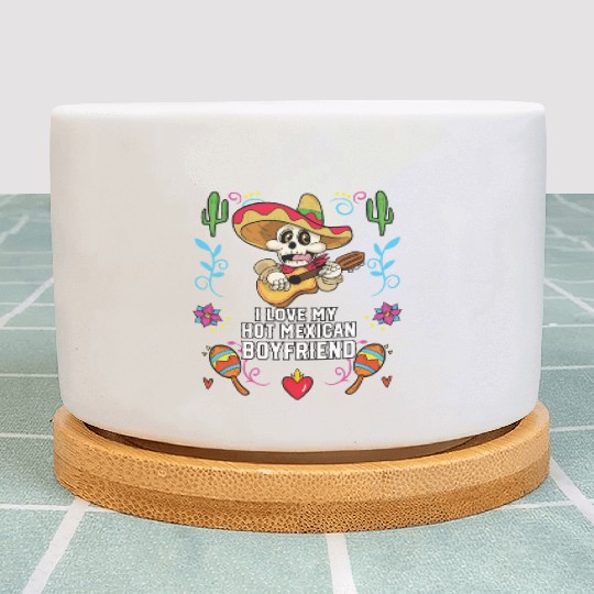 I Love My Hot Mexican Boyfriend Mexico Pride Plant Pots