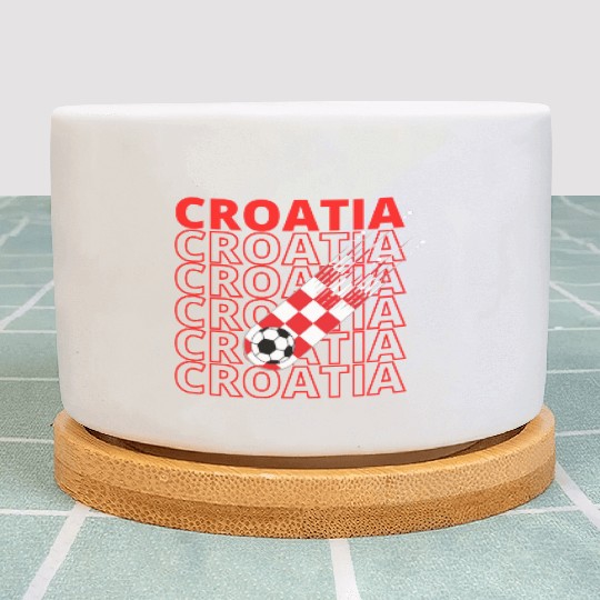 World Croatia Soccer Vintage Plant Pots