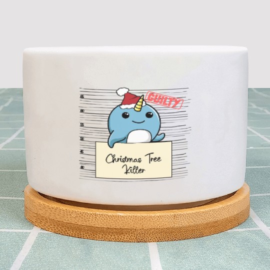 Narwhal christmas funny prison Plant Pots