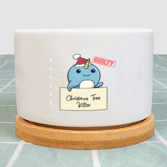 Narwhal christmas funny prison Plant Pots