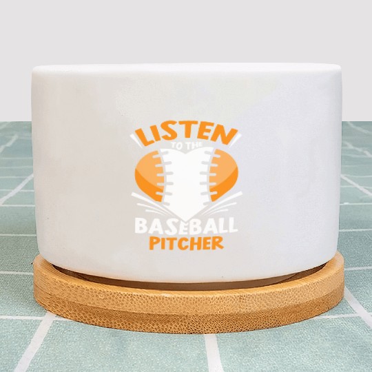 Listen To The Baseball Pitcher Player Hobby Plant Pots